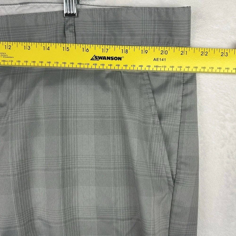 Greg‎ Norman for Tasso Elba Mens Shorts Size 40 Gray Plaid Golf Sports EUC